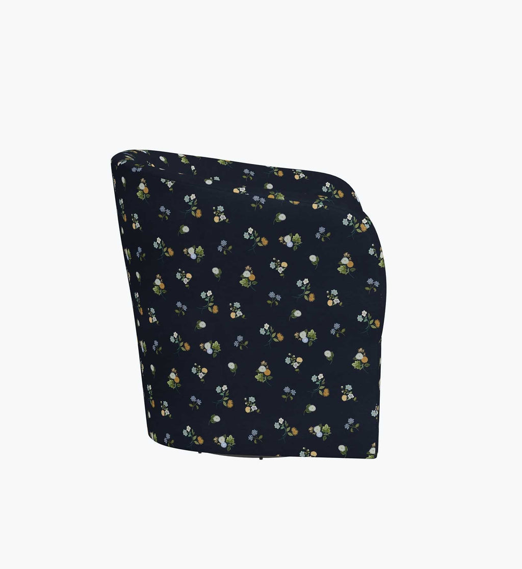 Pembroke Swivel Chair - Ditsy Dahlia Navy