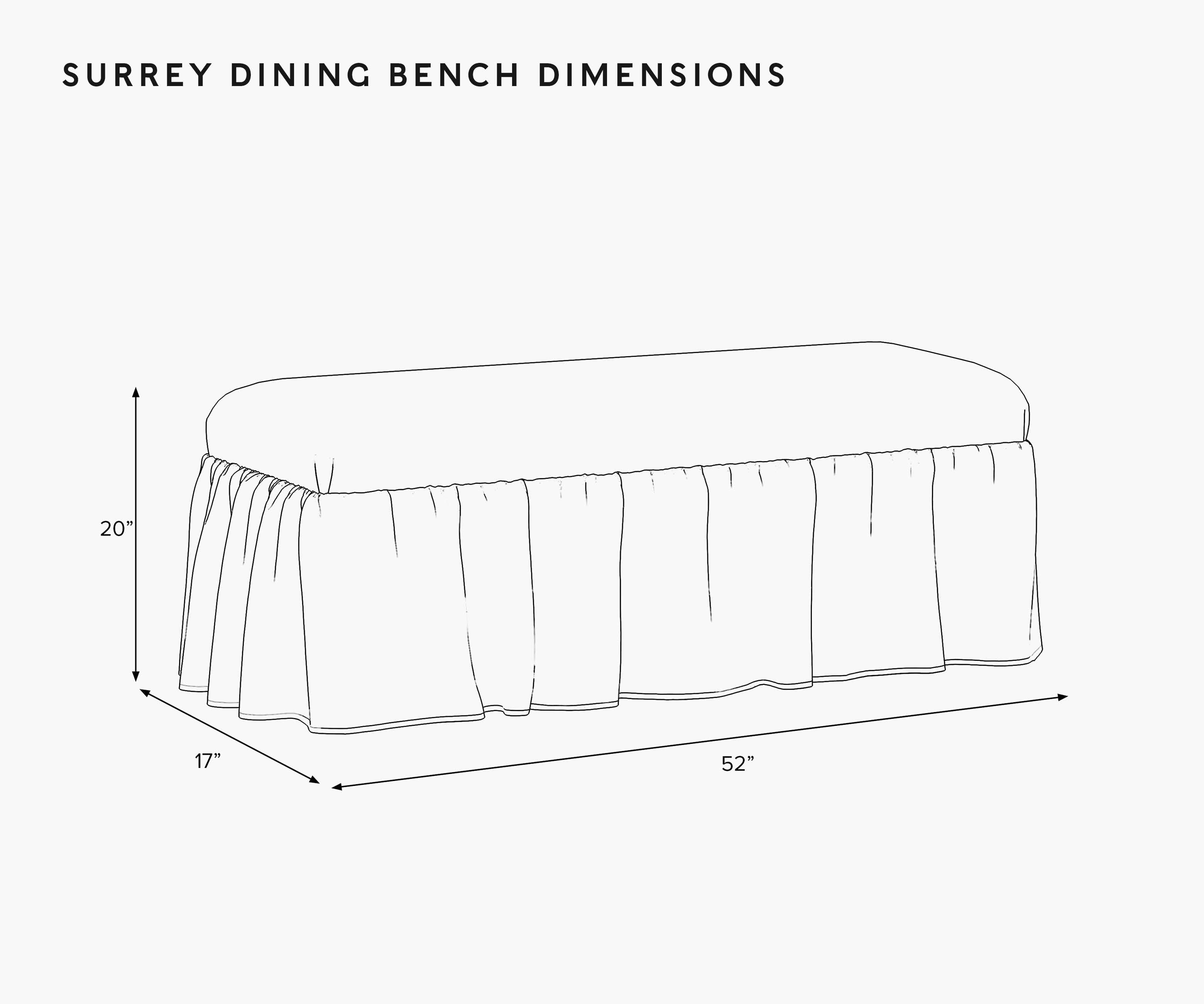 Surrey Dining Bench - Ditsy Dahlia Burgundy